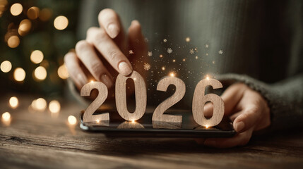 Celebrating new year 2026 festive gathering cozy indoor setting captured in close-up sparkling celebration highlights