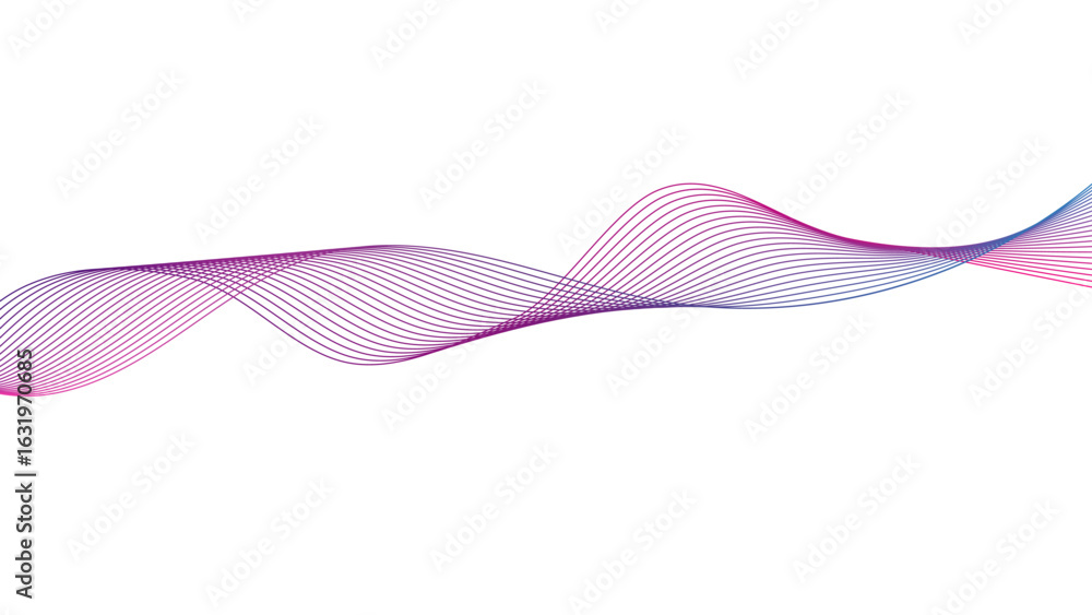 Poster futuristic dynamic lines on transparent or white background – modern abstract light wave vector, tec