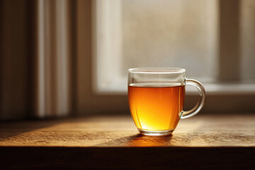 Enjoying a warm cup of tea cozy indoor setting beverage photography relaxing environment close-up view serenity and comfort