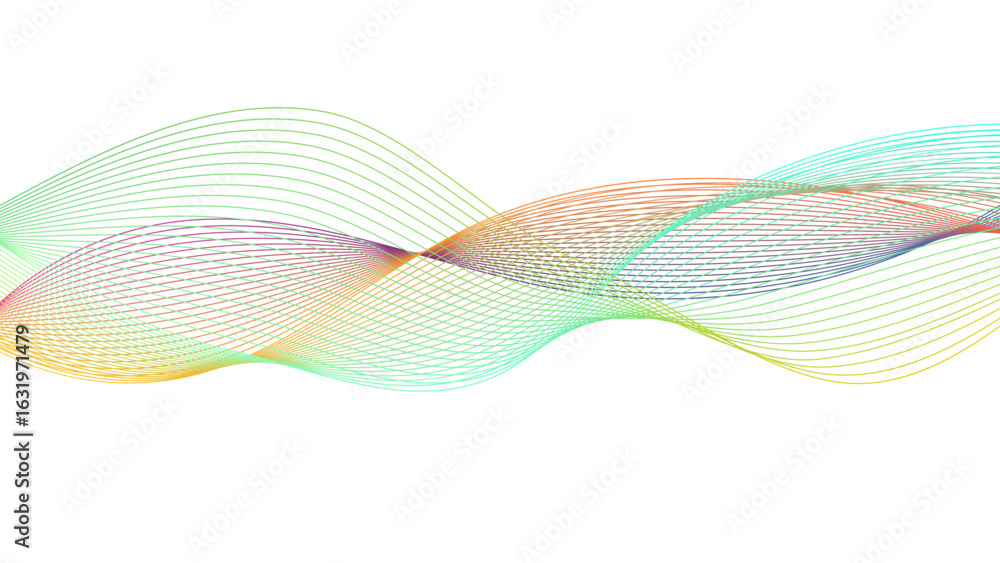 Aufkleber vibrant gradient flowing wave lines – abstract colorful wavy vector blend design element. modern flu