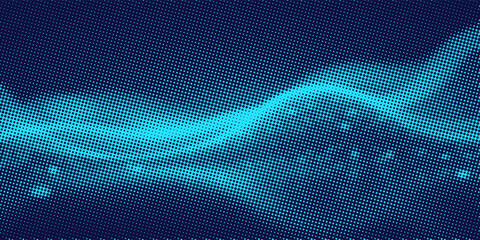 blue wavy halftone background. Dot pop art sport style vector.