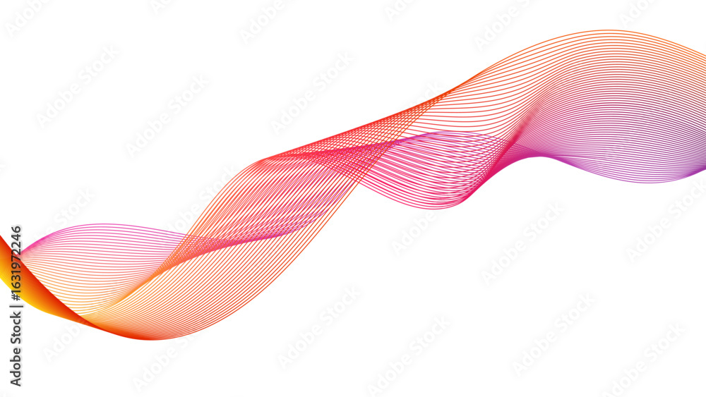 Poster vibrant gradient flowing wave lines – abstract colorful vector blend for tech, business & modern des