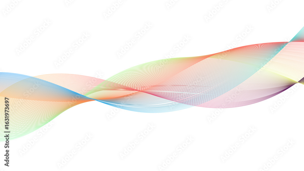 Poster dynamic gradient colorful flowing wave design element. abstract wavy lines gradient vector line blen