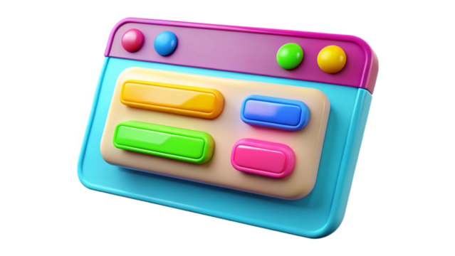 A set of isolated colorful plastic buttons and pills in various colors like green, red, blue, orange, yellow, and pink on a white background