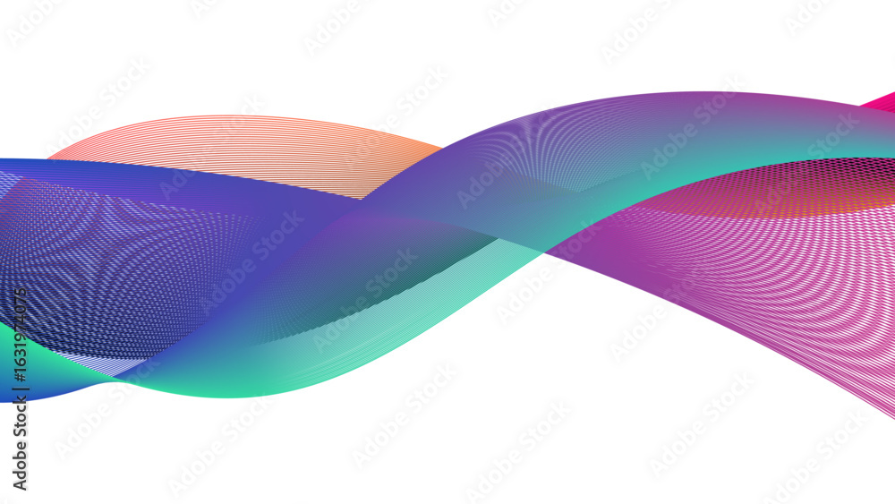Poster dynamic gradient colorful flowing wave design element. abstract wavy lines gradient vector line blen