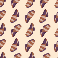 Seamless Pattern of High Heel Shoes Vector Illustration. The repeating design creates a stylish and trendy background suitable for fashion related projects and decor.