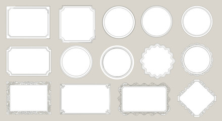 Elegant vector frames and decorative borders for vintage invitations or cards with a clean, simple look.