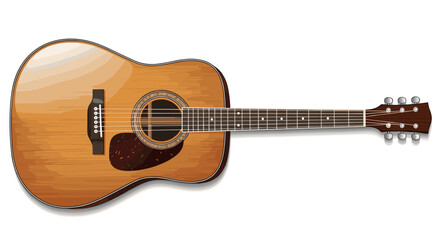 Acoustic Guitar Illustration: A Detailed View of a Stringed Musical Instrument for Creative Projects.