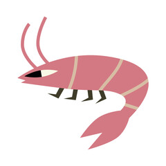 Shrimp Vector Illustration with Bold Design. Perfect for culinary, seafood, or marine themed projects. Eye-catching and vibrant portrayal.