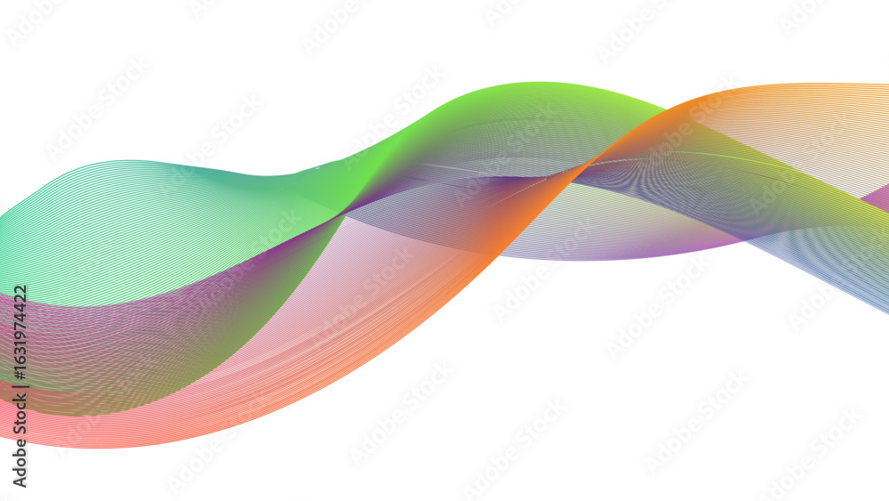 Poster dynamic gradient colorful flowing wave design element. abstract wavy lines gradient vector line blen