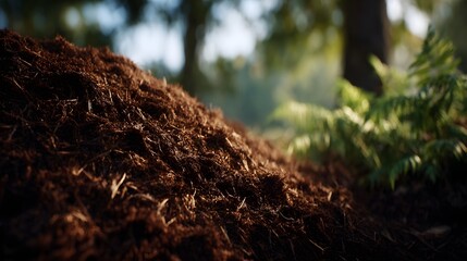 Nutrient rich compost pile enriching the soil