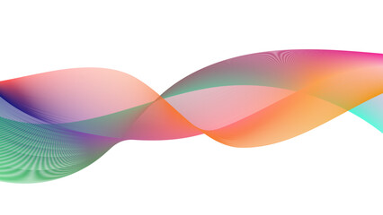 Dynamic gradient colorful flowing wave design element. Abstract wavy lines gradient vector line blend element.	
