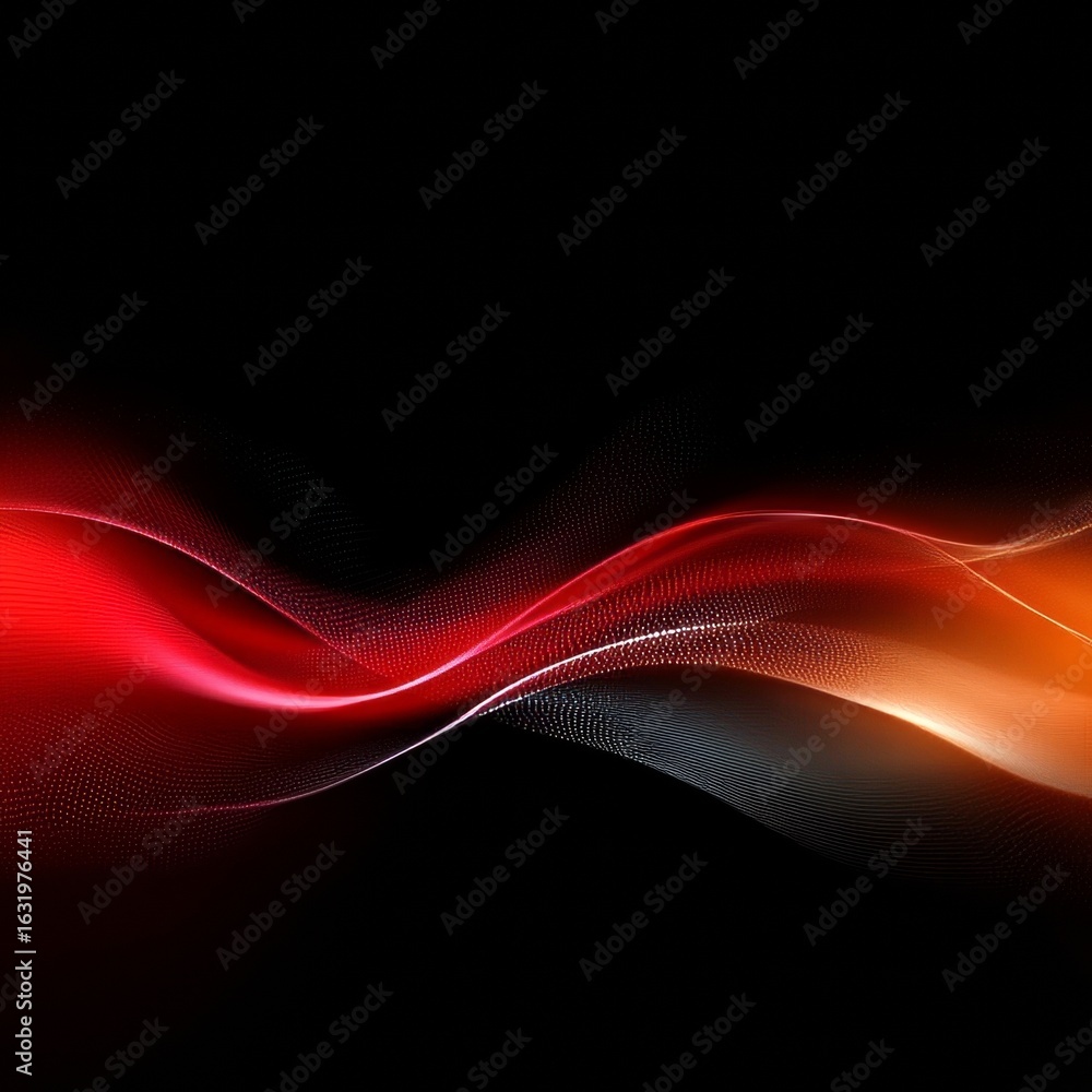 Canvas Prints elegant red and orange waves flowing across a dark background, modern abstract art design template