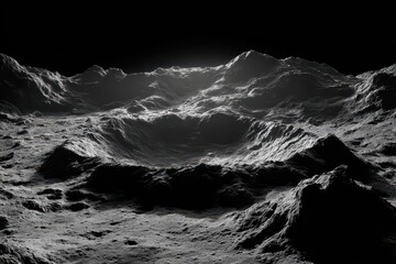 Dramatic landscape of an asteroid impact crater revealing a rich history of celestial events and the potential for exploration in modern times