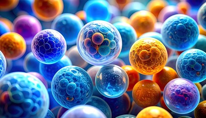 Colorful, textured spheres in 3D