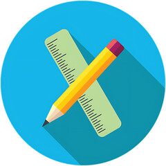 vector illustration of a pencil and ruler