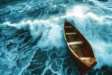 Abandoned boat amidst raging sea waves maritime history naval adventure nautical tourism ocean travel shipwreck aqua