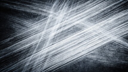 Obraz premium Abstract composition with intersecting lines and geometric patterns in varying shades of white against a dark grayish bl