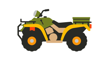 Obraz premium Isolated flat vector illustration of an ATV vehicle on white background