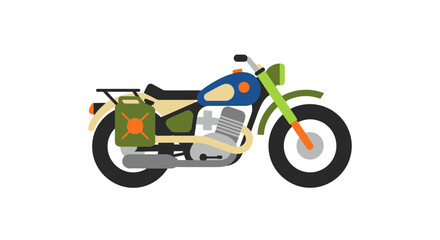 Obraz premium Stylized flat illustration of an old motorbike suitable for stock footage