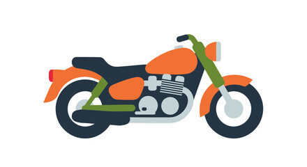 Fototapeta premium Stylized motorcycle illustration, a classic vehicle in bright colors
