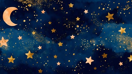 Fototapeta premium Luxury Celestial Background with Gold Dust on Velvet