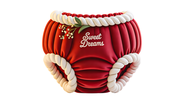 Pink baby diaper with little wonders text and buttons on white background

