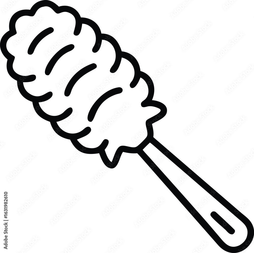 Poster simple line drawing of a duster isolated on transparent background