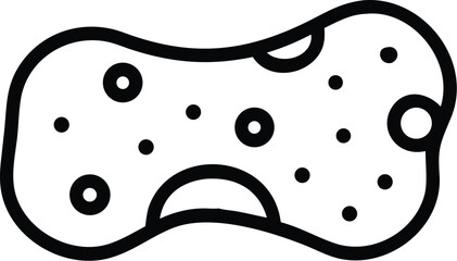 Hand drawn illustration of a porous sponge isolated on transparent background