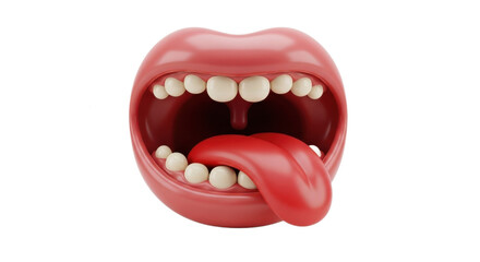 Fototapeta premium 3D Open Mouth with Tongue Out