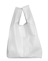 used white plastic bag isolated on transparent background