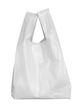 used white plastic bag isolated on transparent background