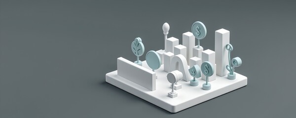 Isometric Clay Smart Assistant for Digital Finance Management