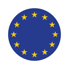 European Union Flag Circle Vector Illustration