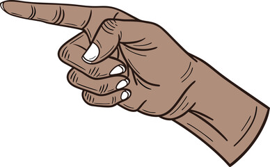 A High-Resolution Vector Illustration of a Human Hand on White Background