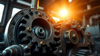 Fototapeta premium Industrial Gears and Machinery