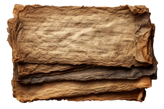 Discover ancient secrets within this stack of aged, textured parchment, each weathered page whispering tales of history and mystery.