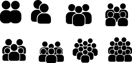 Team and Group Stroke Icon Collection.