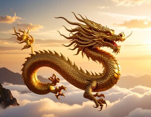 Obraz premium 黄金の東洋龍