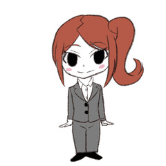 スーツを着た女性の全身立ち絵