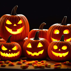 Fototapeta premium A Gourd of Jack-o'-Lanterns