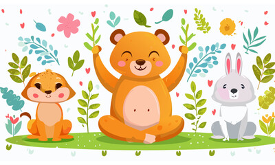 Naklejka premium easter bunny and eggs