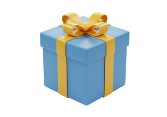 Obraz premium Light Blue Gift Box with Yellow Ribbon