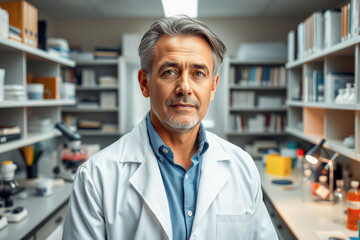 Obraz premium Focused Scientist in a Laboratory Setting