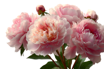 Luxurious blush pink peonies burst with delicate beauty, capturing spring's soft elegance and romantic charm for floral designs and celebrations.