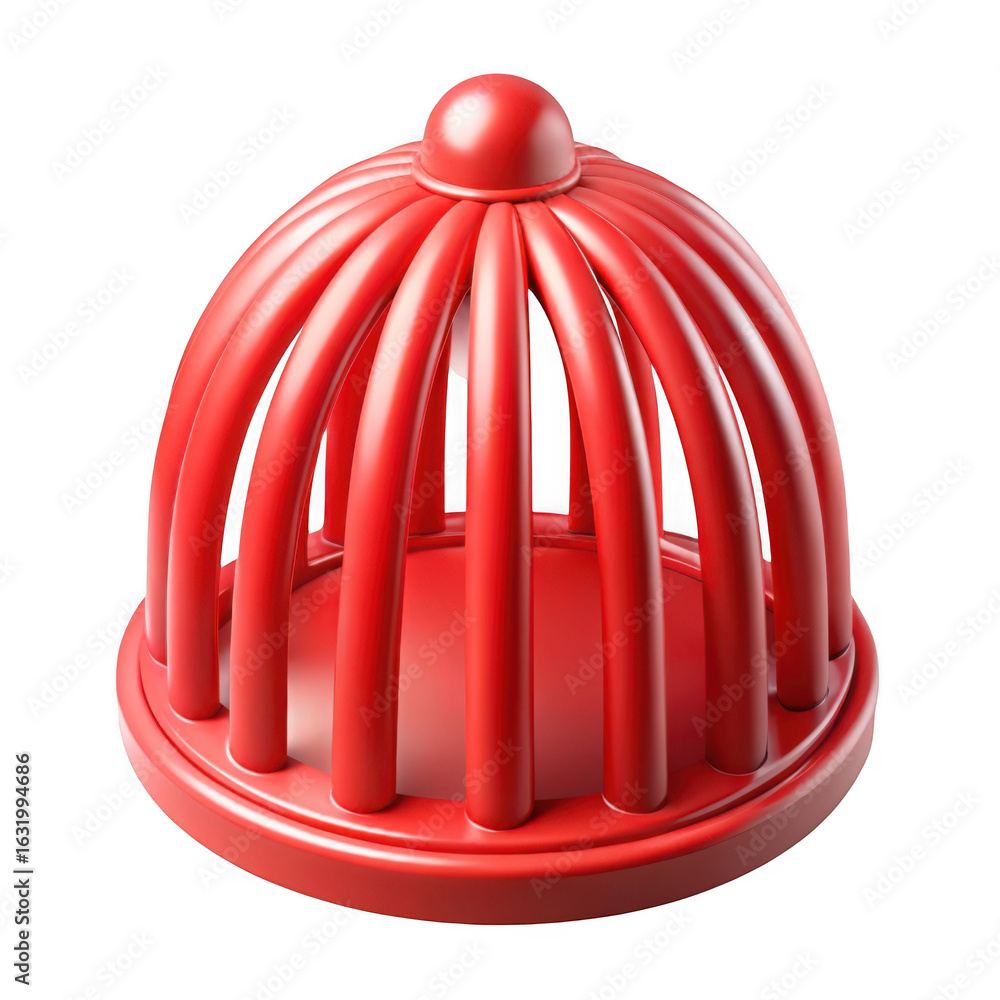 Poster 3d red gutter guard dome isolated on transparent background