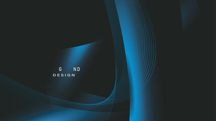Abstract blue flowing lines banner