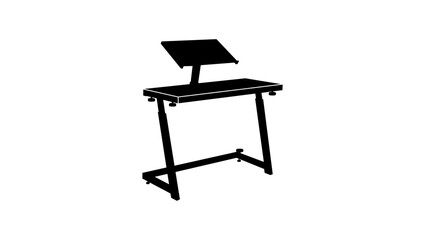 Fototapeta premium Laptop Stand Height-Adjustable, black isolated silhouette