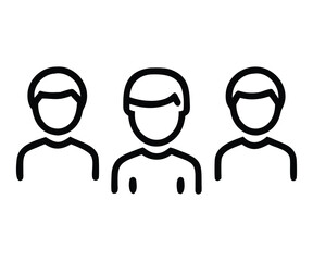 This vector illustration features an icon set of diverse people, including a family, business team, and couples, symbolizing customer support and communication