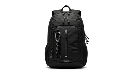 Fototapeta premium black leather bag isolated on white background